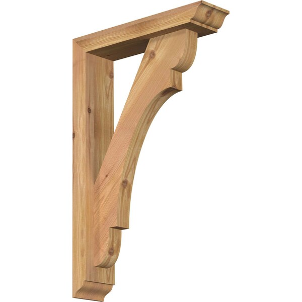 Ekena Millwork Olympic Traditional Smooth Bracket w/ Offset Brace, Western Red Cedar, 3 1/2"W x 14"D x 22"H BKT0402X14X22OLY01SWR - main